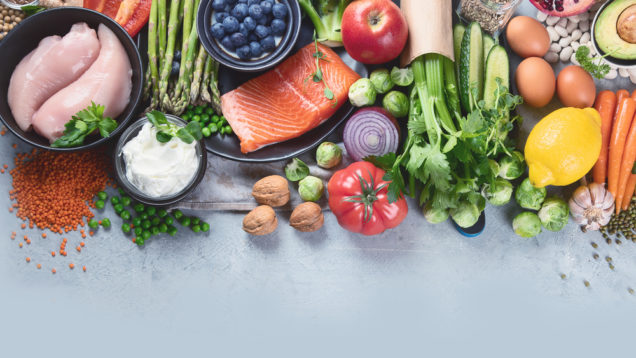 Healthy,Food,Selection,On,Gray,Background.,Detox,And,Clean,Diet